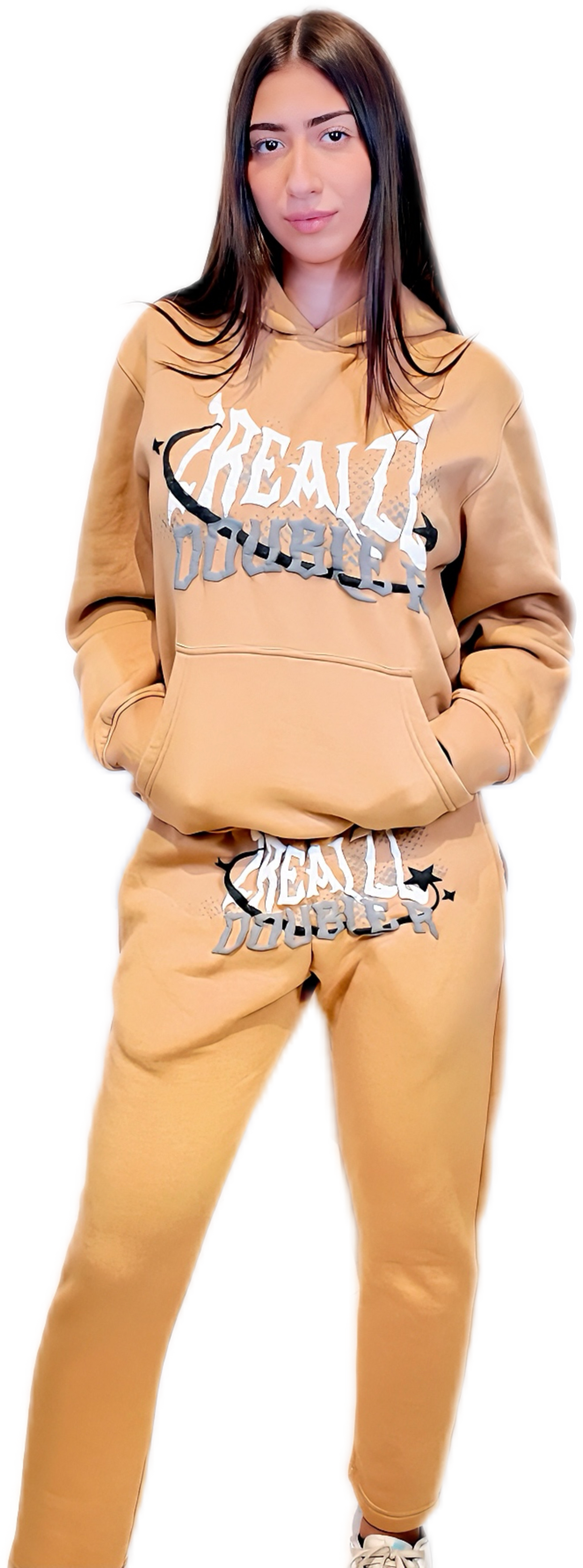 Urban Streetwear Tracksuit - Beige