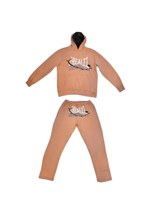 Urban Streetwear Tracksuit - Beige