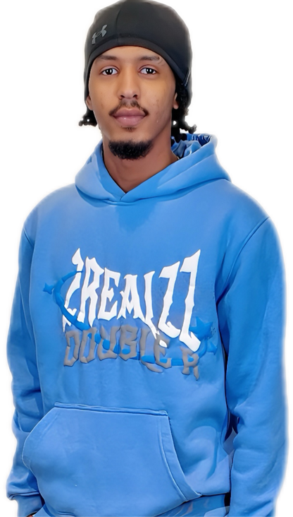Urban Streetwear Hoodie - Baby Blue