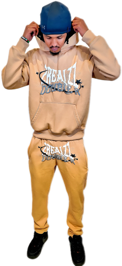 Urban Streetwear Tracksuit - Beige