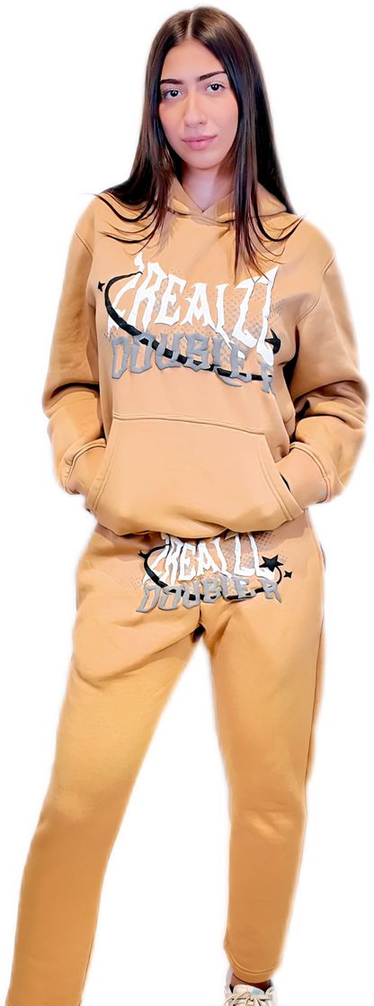 Urban Streetwear Tracksuit - Beige