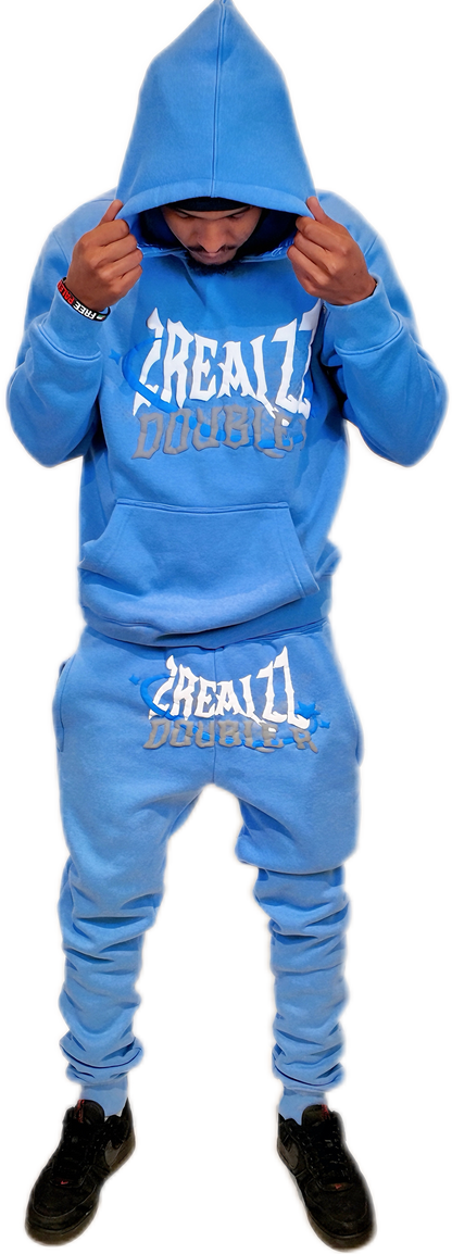 Urban Streetwear Tracksuit - Baby Blue